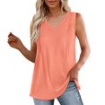 thumbnail image 1 of MESSUEN Sleeveless Tops Women Tank Tops Loose Fit V-neck Raglan Pleated Tank Tops for Women 2024 Loose Fit V Neck Tops Flowy Blouses for Women Casual Basics Womens Tank Tops Pink L, 1 of 5