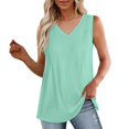 thumbnail image 1 of MESSUEN Sleeveless Tops Women Tank Tops Loose Fit V-neck Raglan Summer Pleated Tank Tops for Women 2024 Loose Fit V Neck Sleeveless Tops Flowy Basics Womens Tops Womens Tops Mint Green S, 1 of 5