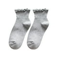 thumbnail image 1 of MESSUEN Socks with Ruffles for Women Mid Crew Socks Women Cotton Socks for Women Men’s Socks Vintage Socks Women's Socks Men's Socks Gray One Size, 1 of 8