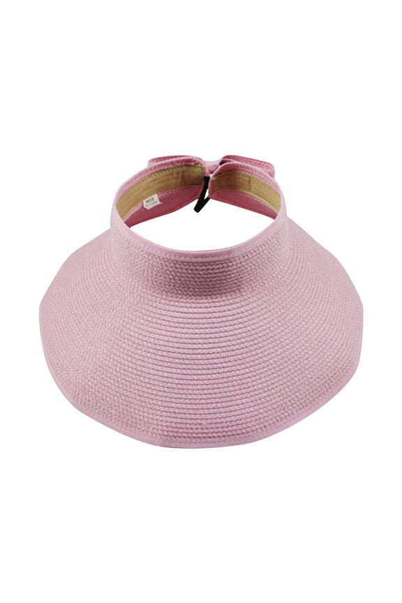 Sun Hats Beach Hat Women Wide Brim Hats for Women Sun Visor Hats for Wide Brim Roll Up Ponytail Summer Beach Hat Packable Foldable Travel Sun Hats for Women Hats Pink One Size
