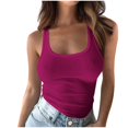 thumbnail image 1 of MESSUEN Tank Tops for Women Fitted Tank Tops for Women Square Neckline Crop Plus Size Going Out for Ribbed Tank Shirts Undershirt Women Summer Tops Womens Summer Top Hot Pink S, 1 of 6