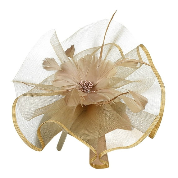 MESSUEN Tea Hats for Women Headpiece for Women Fascinators Hat Hats for Tea Party for Women Fascinator Hat Womens Dress Hats Tea Party Hat for Women Gold One Size