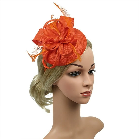 MESSUEN Tea Party Hats for Women Ladies Church Hats Fascinators for Weddings Mens Winter Hat Winter Hats for Men Womens Cap Warm Hats for Women Orange One Size