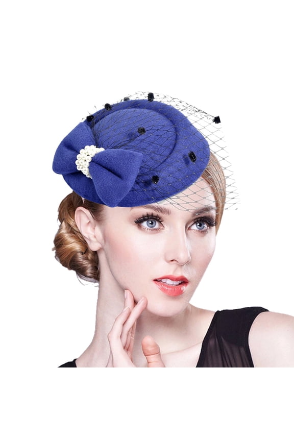 Tea Party Headwear Fashion Hats for Women Tea Party Hats for Women Dress Hat Womens Church Hats Ladies Hats for Church Dress Hats for Women Blue One Size
