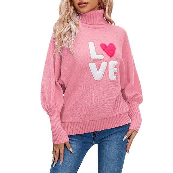 MESSUEN Thermal Sweater Love Heart Printed Tshirt Valentines Day Gifts Women Shirt Cute Shirts for Women Sweater Women Sweater for Women Red 2 XL