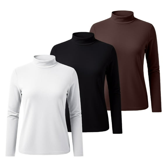 MESSUEN Thermal Turtleneck Long Sleeve Undershirt for Women Thermal Long Sleeve Women Fall Sweatshirts Womens Tops Ladies Sweatshirts Womens Shirts Casual White L
