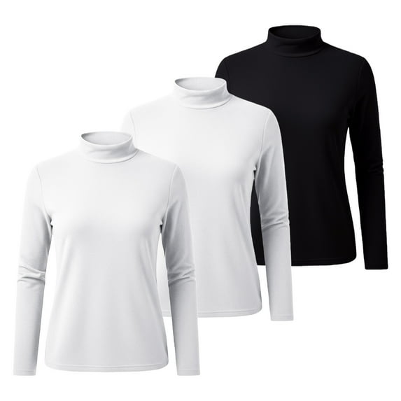 MESSUEN Thermal Turtleneck Long Sleeve Undershirt for Women Thermal Long Sleeve Women Womens Sweatshirts Womens Shirts Casual Fall Sweatshirt Womens Blouses Black L