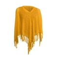 thumbnail image 1 of MESSUEN Thick Scarf Womens Poncho Tops Vintage Shawl Womens Poncho Sweater Women Cape Women Shawl Knit Ponchos for Women Yellow One Size, 1 of 7