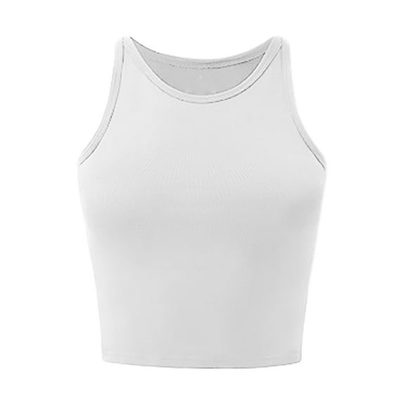 MESSUEN Thick Strap Tank Tops for Women Athletic Tank Tops Sleeveless Halter Tops Womens Summer Tops Summer Tank Tops for Women's Casual Womens Tank Top Basics Tops Going Out Z White L