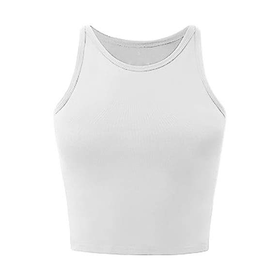 MESSUEN Thick Strap Tank Tops for Women Athletic Tank Tops Sleeveless Halter Tops Womens Summer Tops Summer Tank Tops for Women's Casual Womens Tank Top Basics Tops Going Out Z White L