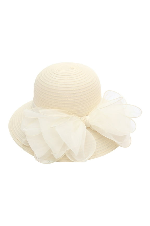 Top Hat Tea Party Hats Church Hats for Women Church Cap Wide Brim Summer Sun Hat for Wedding Wide Brim Hats for Women Sun Hat for Women Beige One Size