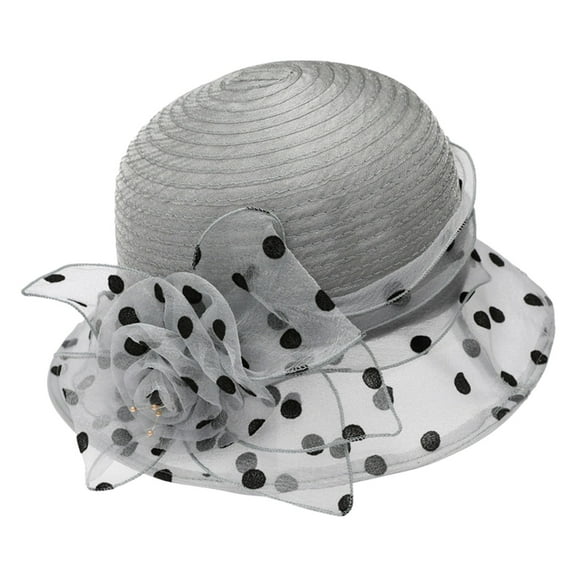 MESSUEN Top Hat Tea Party Hats for Women Church Hats for Women Womens Holiday Hat Sun Summer Sun Beach Visor Hat Wide Brim Hats for Women Sun Hats for Women Gray One Size