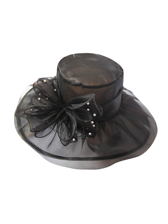 Top Hat Wide Brim Hats for Women Fascinators Hats for Women Party Daily Bridal Wedding Fascinator Tea Cap Hat Women's Caps Tea Party Hats for Women Church Hats for Women Black One Size