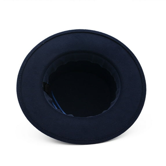MESSUEN Top Hat Wide Brim Hats for Women Wide Brim Hats for Men Womens Wide Brim Wool Flat Top Hat Party Church Hats Cap Sun Hats Vintage Hat Navy One Size
