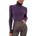thumbnail image 1 of MESSUEN Turtleneck Sweater Women Cozy Sweaters for Women Warm Sweaters for Women Basic Tops for Woman Women Winter Sweaters Women's Summer Tops Womens Tops Casual Purple One Size, 1 of 8