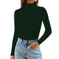 thumbnail image 1 of MESSUEN Turtleneck Sweater Women Ribbed Long Sleeve Tops for Women Long Sleeve Sweaters for Women Womens Sweaters Basic Tees for Women Fashion Tops for Women Green One Size, 1 of 4