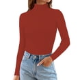 thumbnail image 1 of MESSUEN Turtleneck Sweater Women Ribbed Long Sleeve Tops for Women Long Sleeve Sweaters for Women Womens Tops Dressy Casual Women Top Women Casual Tops Women's Pullover Sweaters Red One Size, 1 of 4