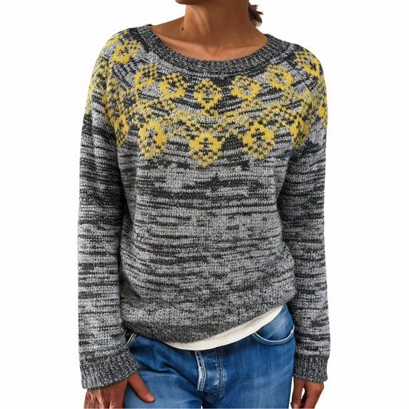 MESSUEN Vintage Sweater Christmas Sweaters for Women Thermal Sweater for Women Woman Shirts Women's Shirts Womens Oversized Sweater Oversized Sweater Gray M