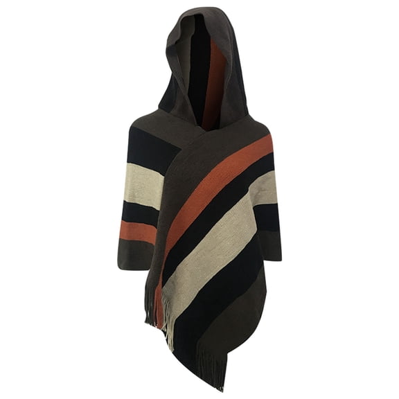 MESSUEN Winter Ponchos for Women Knit Poncho Knitted Shawl Cape Coat for Women Womens Poncho Tops Scarf Womens Cloaks for Women Orange A
