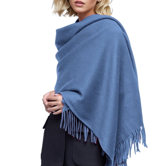 MESSUEN Winter Ponchos for Women Vintage Shawl Knitted Shawl Womens Poncho Cloaks for Women Shawl Wraps for Women Scarfs Blue One Size