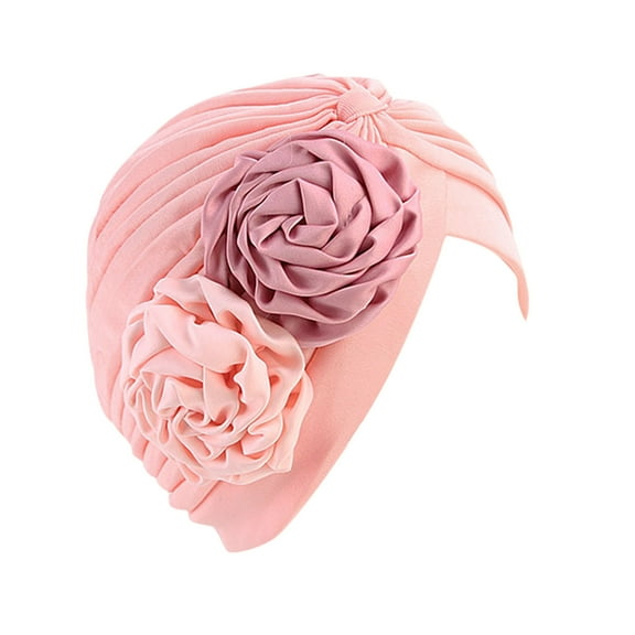 MESSUEN Women Head Wrap Turbans for Women Brimless Cap Women's Head Wraps Fashion Head Scarf Ladies Turbans Sun Hat Pink One Size