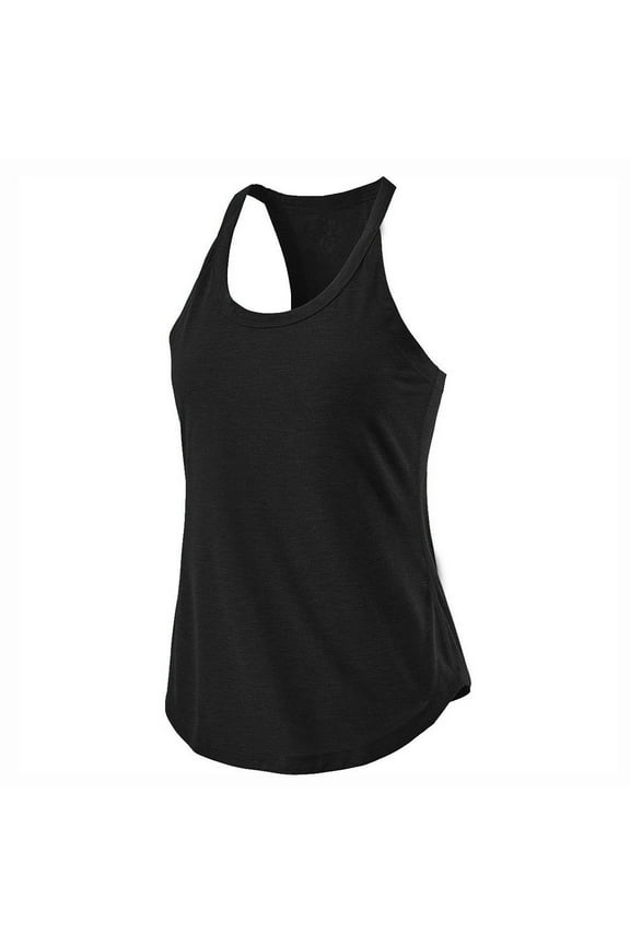 Women Racerback Tank Tops Workout Tank Top Crew Neck Muscle Women Casaul Sport Solid Yoga Shirts Tie Workout Racerback Tank Tops Womens Shirts Tops Women Black 2XL