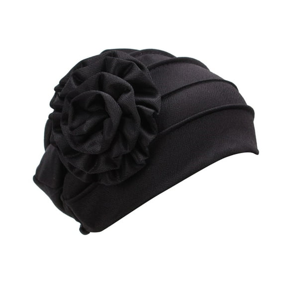 MESSUEN Women Turban Brimless Hat Hair Turbans for Women Head Wraps Womens Turbans Turban for Women Beanie Cap Black One Size