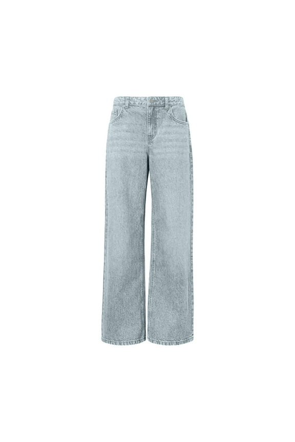 MESSUEN Women's Wide Leg Jeans Mid Rise Wide Leg Jeans Baggy Wide Leg Jeans for Women Wide-leg Full Cargo Mid Womens Pants Trendy Pantalones Para Mujer Pants Women Trendy Ladies Pants Blue 1 M