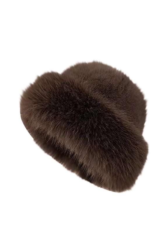 Womens Beanies for Winter Faux Fur Hat Warm Hats for Women Winter Hats for Men's Caps Mens Winter Hat for Women Coffee One Size