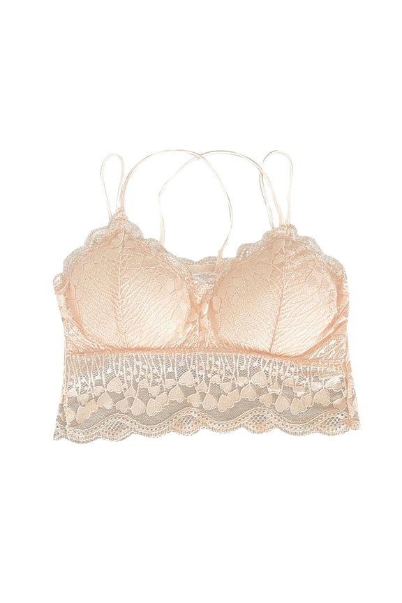 Womens Bras Lace Bralettes for Women Crew Neck Chemise Corset Lace Floral Bralette Bralet Bra Cami Crop Underwear Vest Womens Tank Tops Casual Top for Women Summer Khaki One Size