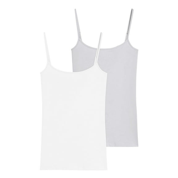 MESSUEN Womens Camisole Tank Tops Crop Tops Scoop Neck Camisole Women's Solid Fit Underlay Versatile Bottom Tank Top Casual Shirts for Women Top for Women Summer Gray 2 M