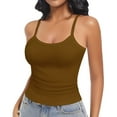 thumbnail image 1 of MESSUEN Womens Camisole Tank Tops Crop Tops for Women Scoop Neck Camisole for 2025 Crop Tank Square Neck Adjustable Strap Shirts Ladies Tops and Blouses Basic Crop Top Coffee L, 1 of 3