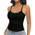 thumbnail image 1 of MESSUEN Womens Camisole Tank Tops Crop Tops for Women Scoop Neck Camisole for 2025 Crop Tank Square Neck Adjustable Strap Shirts Summer Blouses for Women Dressy Shirts for Women Black L, 1 of 3