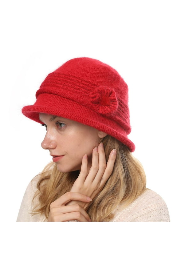 Womens Hats Sun Hat Womens Winter Hat Womens Winter Hats Winter Cap Ladies Winter Hats Winter Hats for Women Red 2 One Size