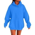 thumbnail image 1 of MESSUEN Womens Hoodies Pullover Baggy Hoodie Drop Shoulder Hoodie Ladies Sweatshirts Women's Sweatshirt Womens Zip Up Hoodies Fall Hoodies for Women Blue 4XL, 1 of 7