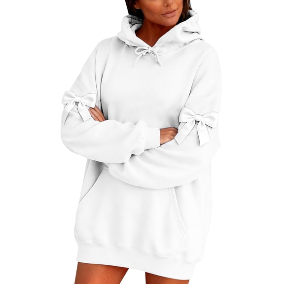 MESSUEN Womens Hoodies Pullover Oversized Hoodies Long Hoodie Women Hoodie Cotton Hoodies Tops for Women’s Tops White 2XL