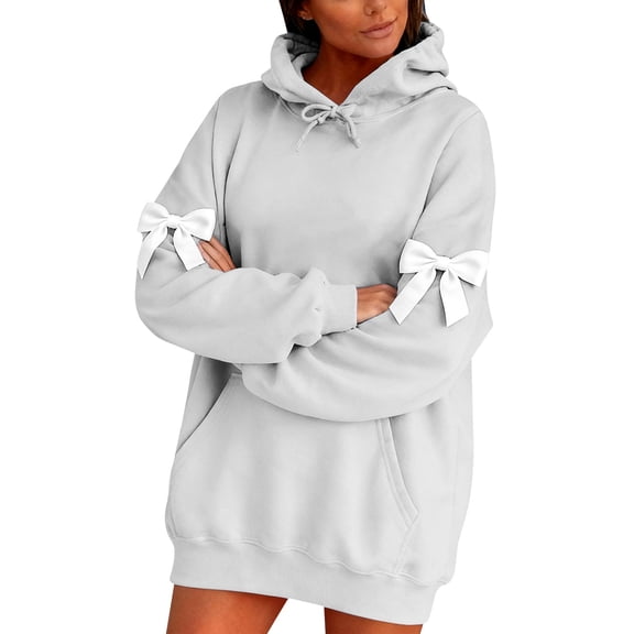 MESSUEN Womens Hoodies Pullover Oversized Hoodies Long Hoodie Women Hoodie Cute Women Tops Oversized Hoodie Sweatshirt for Women Gray 2XL