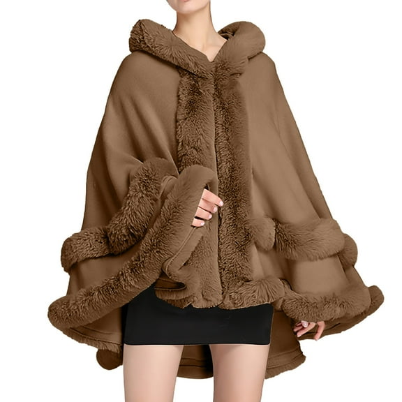 MESSUEN Womens Poncho Tops Knit Poncho Winter Ponchos for Women's Shawl Winter Scarves Womens Cape Poncho for Women Khaki One Size