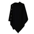 thumbnail image 1 of MESSUEN Womens Poncho Tops Shawl Wrap Knit Poncho Women Poncho Sweater Scarf Women Desert Scarf Womens Poncho Sweater Black A, 1 of 3