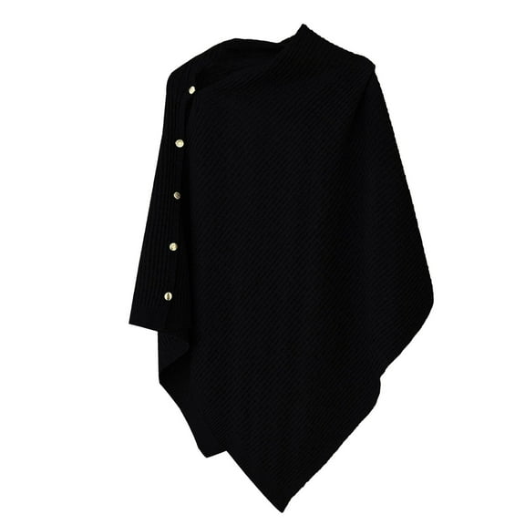 MESSUEN Womens Poncho Tops Shawl Wrap Knit Poncho Women Poncho Sweater Scarf Women Desert Scarf Womens Poncho Sweater Black A