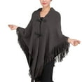thumbnail image 1 of MESSUEN Womens Poncho Tops Thick Scarf Knit Poncho Ladies Scarves Women's Poncho Knitted Scarf Women Scarf Winter Dark Gray A, 1 of 4