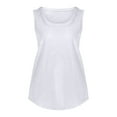 thumbnail image 1 of MESSUEN Womens Sleeveless Tops Loose Tops for Women Crew Neck Raglan Women's Solid Color Round Neck Vest Summer Fashion Casual Top Womens Shirts Casual Womens Casual Tops White M, 1 of 7