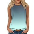 thumbnail image 1 of MESSUEN Womens Sleeveless Tops Tank Tops for Women Loose Fit Crew Neck Raglan Crew Neck Sleeveless Gradient Print Vest Fashionable Casual Top Womens Dress Shirts Tee Shirts Womens Mint Green M, 1 of 5