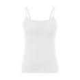 thumbnail image 1 of MESSUEN Womens Spaghetti Strap Tank Top Built in Padded Bra Tank Tops for Women Scoop Neck Camisole Tee Turtleneck Shirt Features: Tops for Women Summer Tops Women White XL, 1 of 4