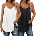 thumbnail image 1 of MESSUEN Womens Spaghetti Strap Tank Top Women's Tank Tops Loose Fit Crew Neck Camisole Pleated Shirt Strap Fit Tank Shirt Summer Sleeveless Tops for Women Basics Womens Tank Tops White 5XL, 1 of 8