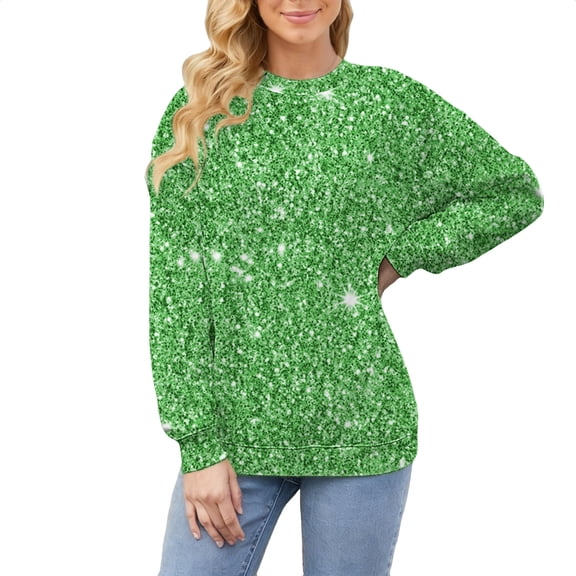 MESSUEN Womens Sweatshirts No Hood Long Sleeve Undershirt for Women Comfort Sweatshirt Sweatshirts Women Sweatshirt Cute Fall Top Fall Shirts Green 5 2XL