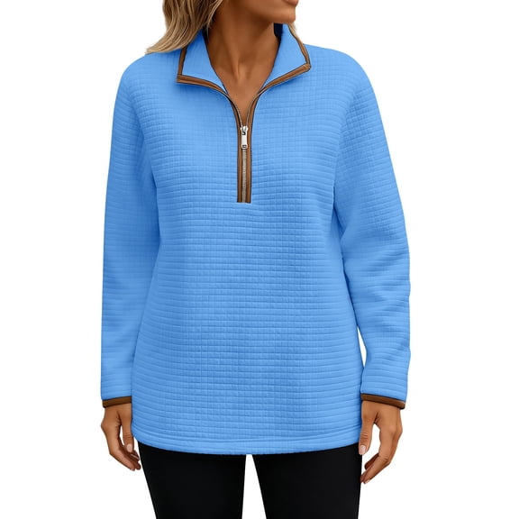 MESSUEN Womens Sweatshirts No Hood Thermal Long Sleeve Women Long Sweaters for Women's Tops Cute Sweatshirts for Women Tops Woman Long Sleeve Tops Sky Blue S