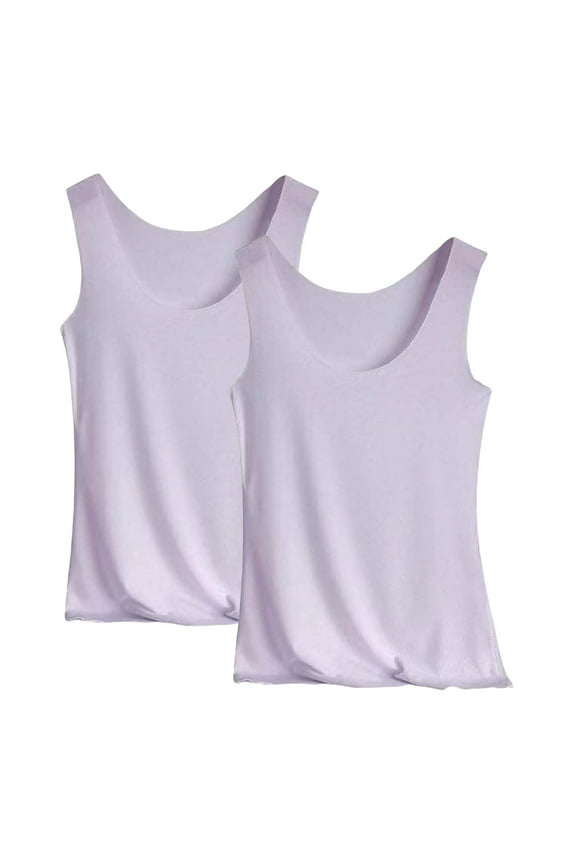 Womens Tank Top Midriff Tank Tops for Women Crew Neck Camisole Women's 2pc Summer Ice Vest Wear a Base Shirt Tee Shirts Womens Summer Top Gray 3XL