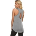 thumbnail image 1 of MESSUEN Womens Workout Tank Tops Open Back Tops for Women Crew Neck Muscle Fitness Sports Tank Yoga U Neck Solid Ice Silk Underlay Shirt Basics Womens Tank Tops Basic Tops Gray M, 1 of 4