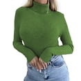 thumbnail image 1 of MESSUEN Wool Sweater Women Long Sleeve Undershirt for Women Pull Over Sweaters Womens Basic Tops for Women Summer Sleeveless T Shirts for Women Top for Women Army Green L, 1 of 3